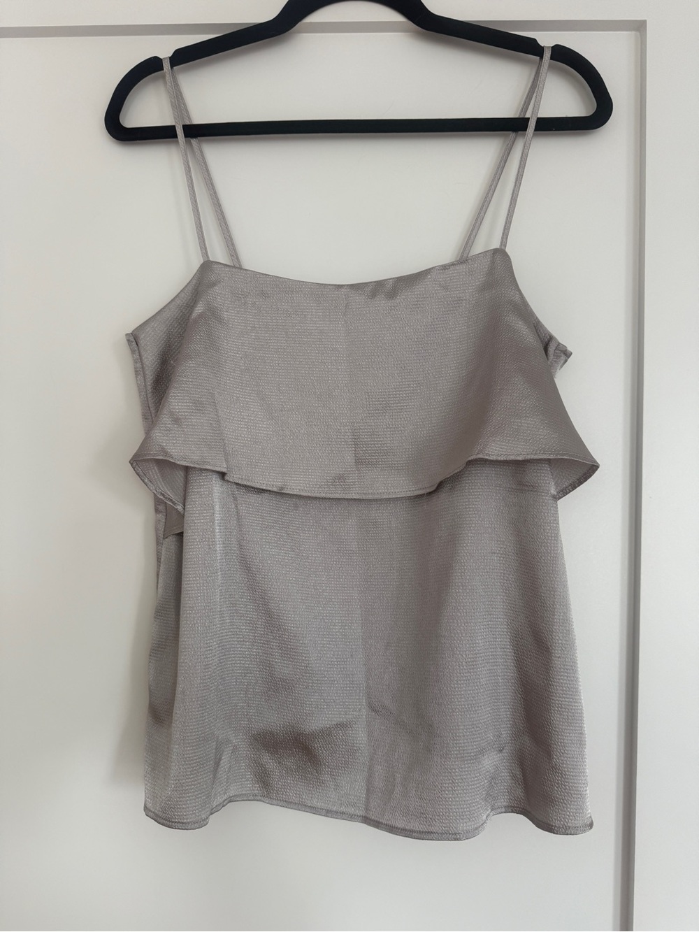H&M Silver Shimmer Flowy Cami Top Size US 8